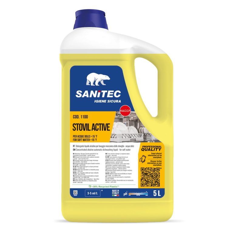 Detergente liquido Stovil Active Sanitec, 5 litri